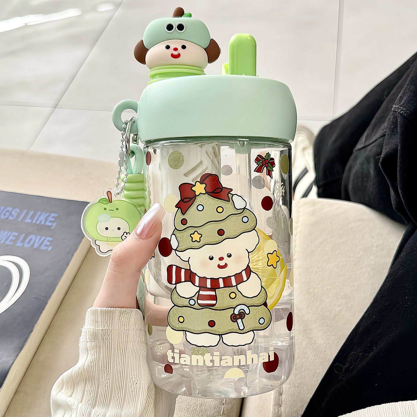 Unisex Trinkflasche mit fröhlichem Weihnachtsdesign Brehn