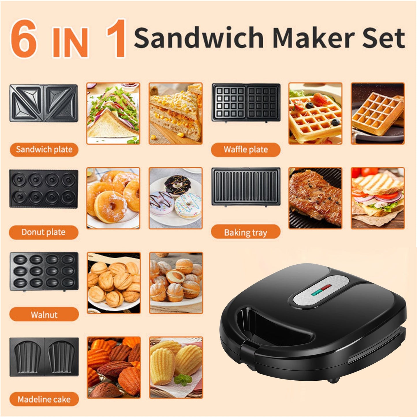 Antihaft-Elektro-Sandwich-Maker Brehn