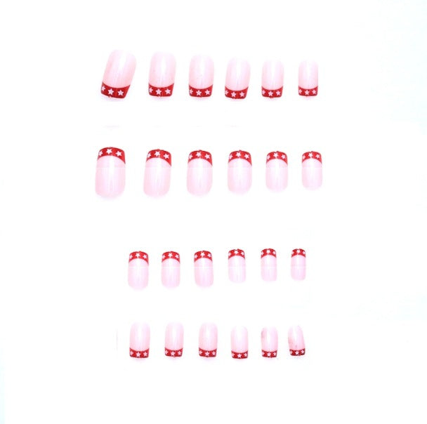 Stern-verzierte French Tip Nagelkunst Brehn
