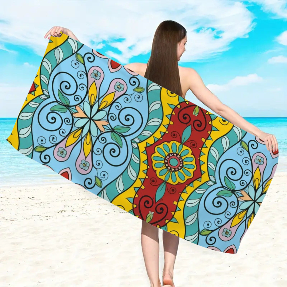 großes Strandtuch mit buntem Schmetterlingsdesign Brehn