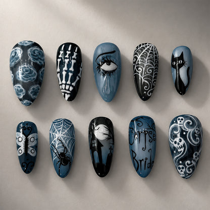 Kreatives Halloween Kunstnagelset mit Gruselmotiven Brehn