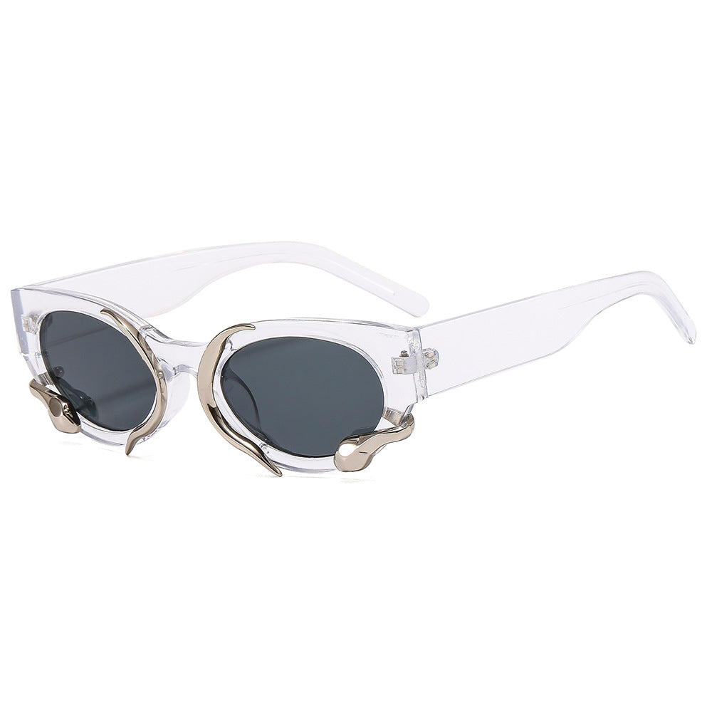 Damen Designer-Sonnenbrille mit einzigartigem, skulpturalem Rahmen Brehn