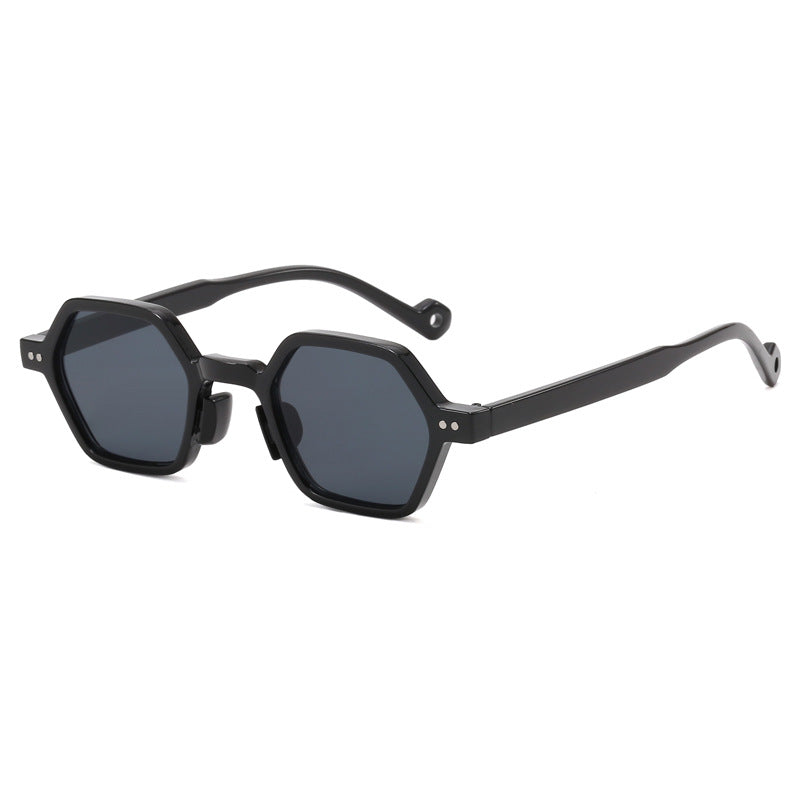 Damen Geometrische Sonnenbrille im modernen Hexagon-Design Brehn