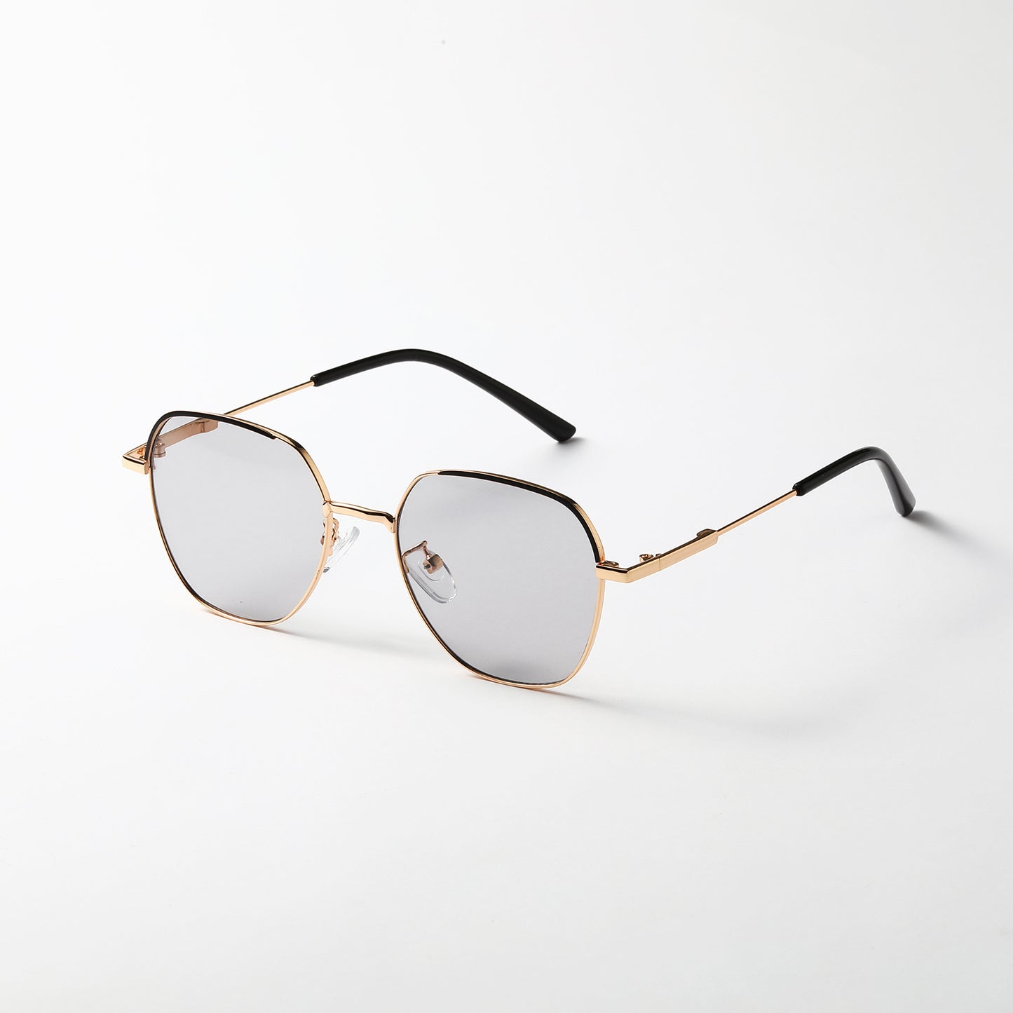 Damen modische Sonnenbrille mit schmalem Metallrahmen und blauen Gläsern Brehn