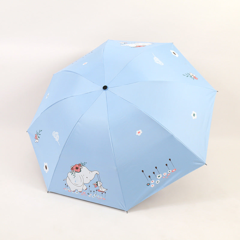 Damen Faltbarer Regenschirm mit niedlichem Elefantenmotiv Brehn