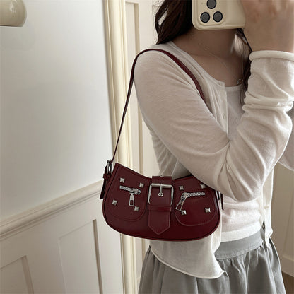 Stylische Nieten Denim-Handtasche