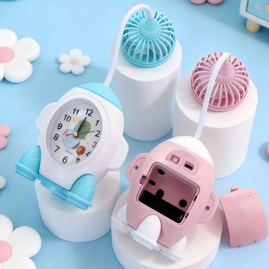 Damen Multifunktionale Tischuhr mit Ventilator Brehn