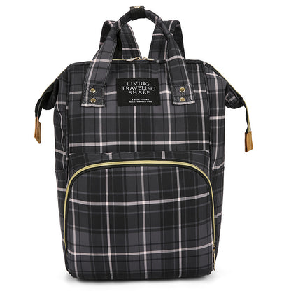 Karierter Muster Reisek backpack Brehn