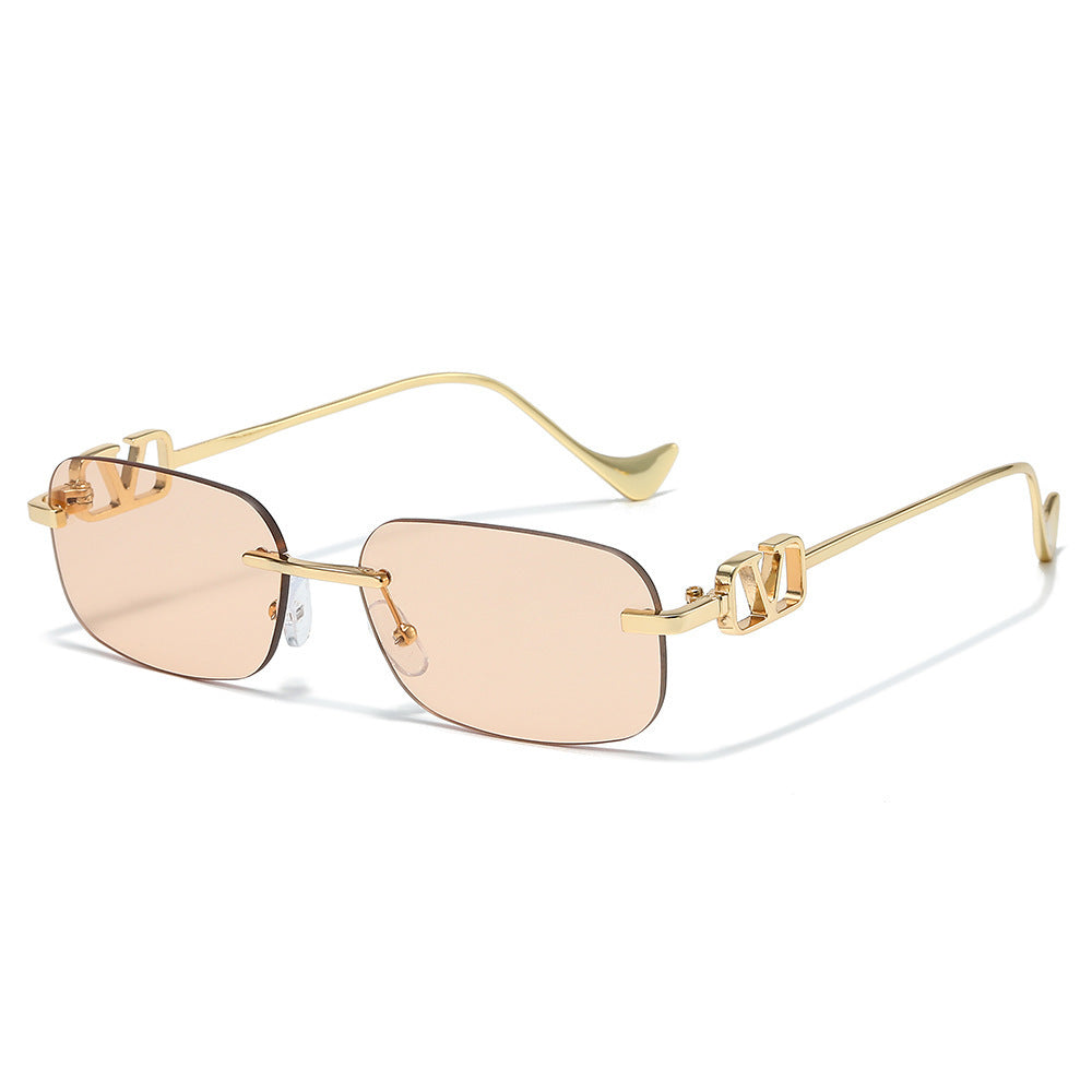 Chic Vintage-inspirierte rechteckige Sonnenbrille Brehn