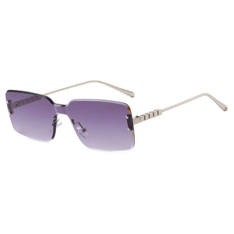 Damen moderne rechteckige Sonnenbrille mit stilvollem Metallrahmen Brehn
