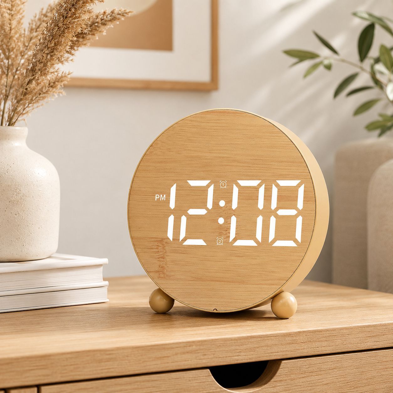 Digitaler Wecker Im Modernen Holzdesign Brehn