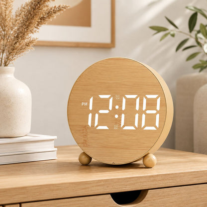 Digitaler Wecker Im Modernen Holzdesign Brehn