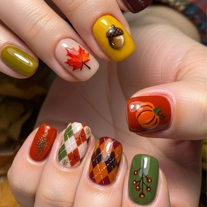 Herbst-Thema 3D Nagelkunst Set Brehn