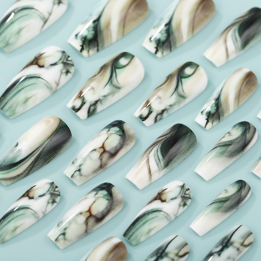 Künstliche Nail Art Kunstnägel im eleganten Marmor-Design Brehn