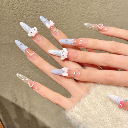 Dekoratives Press-On Nagelkunst-Set mit fantasievollen Charakteren