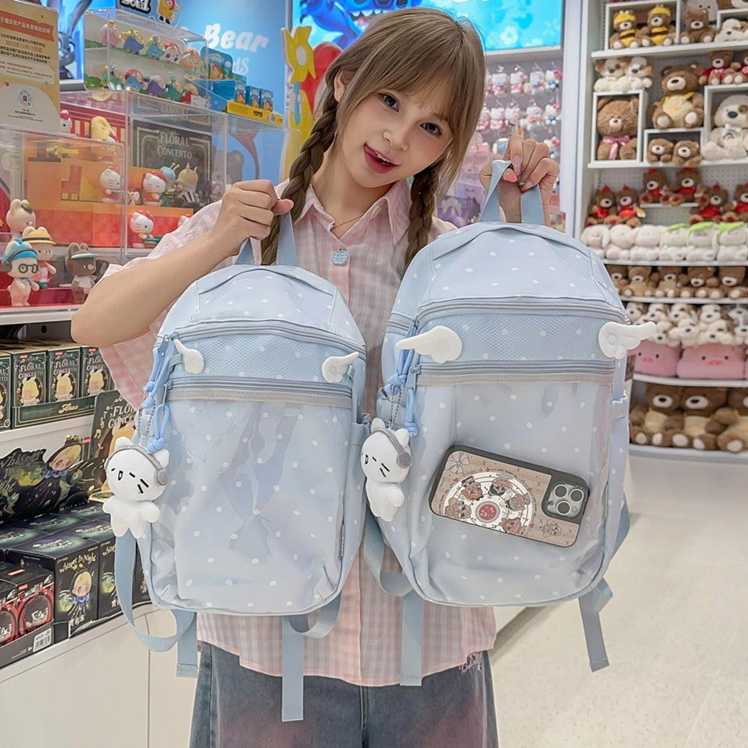 Transparenter Punktmuster-Rucksack Brehn