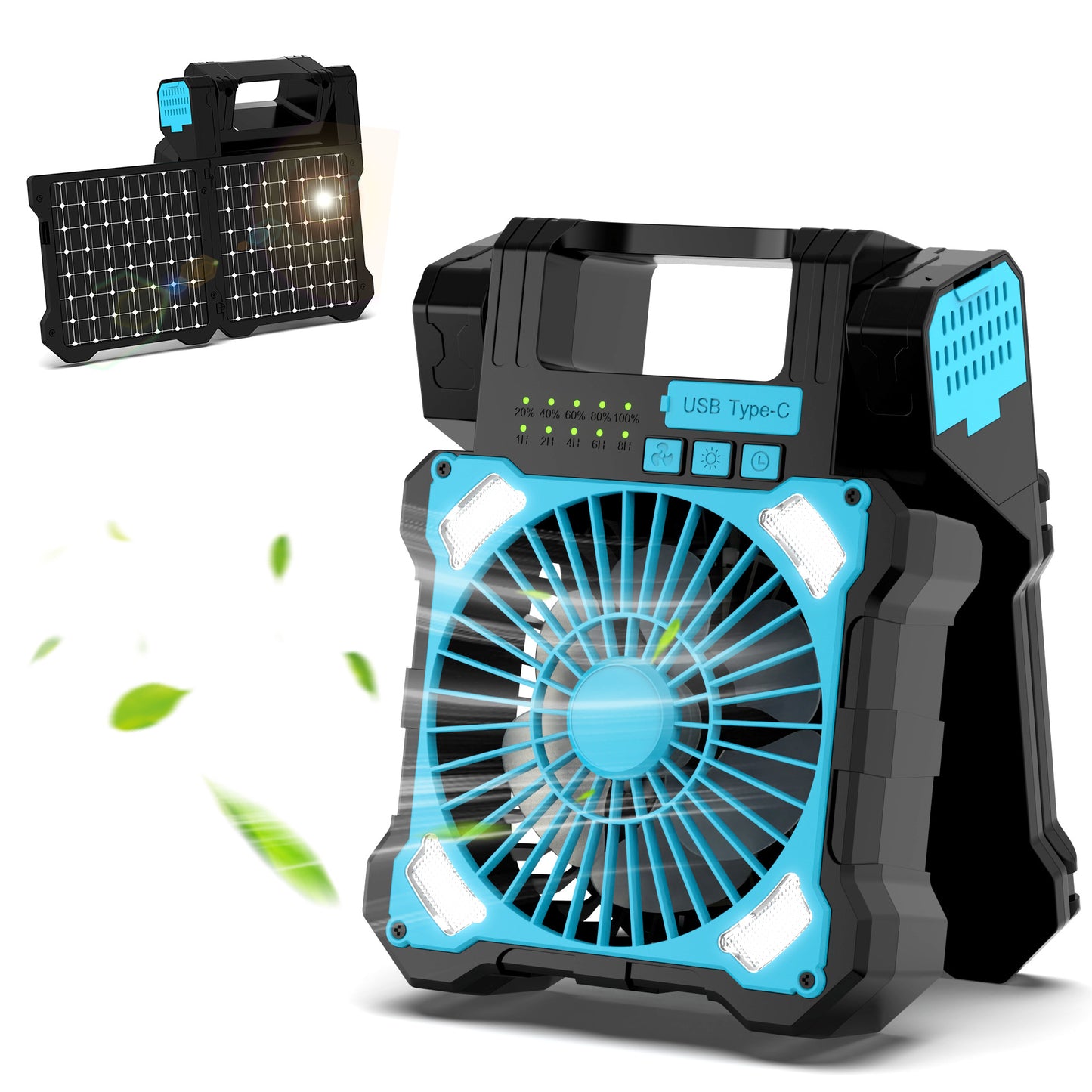 Damen tragbarer Solarbetriebener Ventilator mit USB-Ladefunktion Brehn