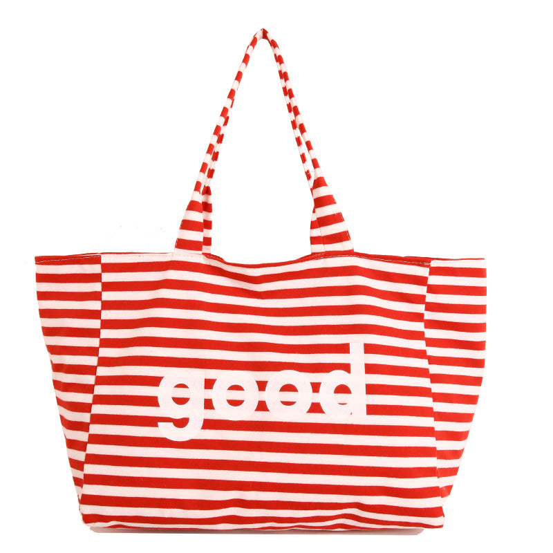 WoSpacious Canvas Strandtas Brehn