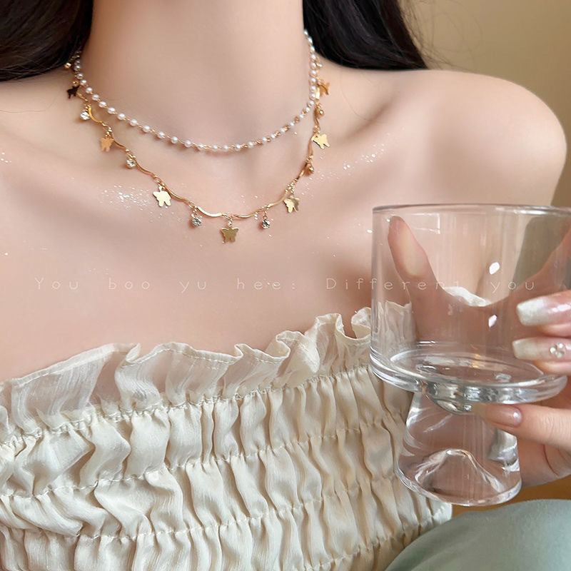 Gestuftes Opal- und Perlen-Halsband Brehn