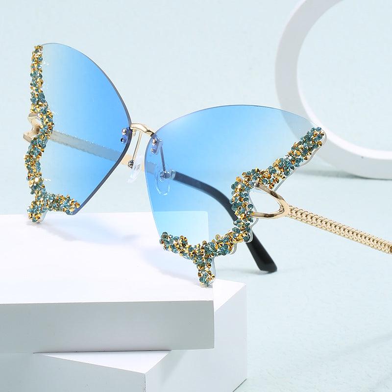 Damen extravagante Cats Eye Sonnenbrille mit funkelnden Akzenten Brehn