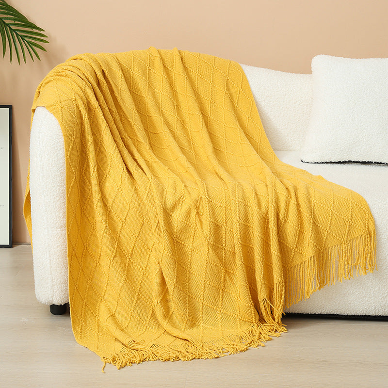 Damen Elegante und stilvolle Wohn- und Kuscheldecke mit Fransen Brehn