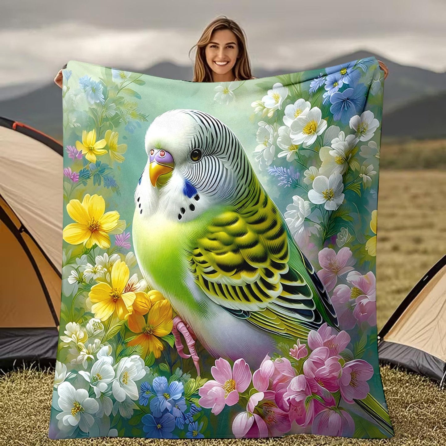 Künstlerische Vogel Design Wurfdecke