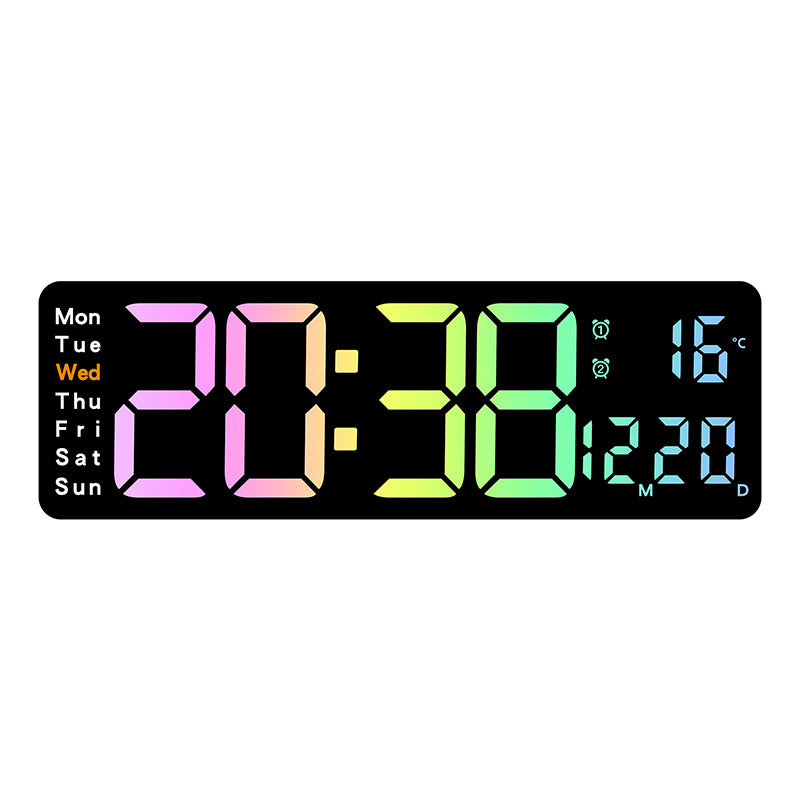 Digitaler Multifunktionswecker mit mehrfarbigem LED-Display und Temperaturanzeige Brehn