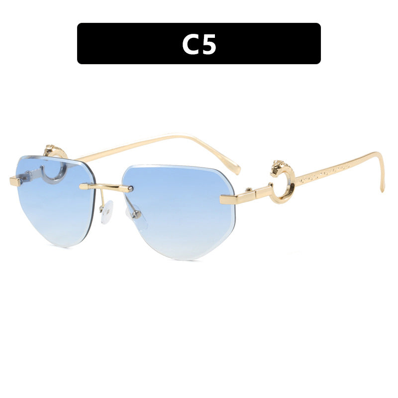 Damen trendige schicke Sonnenbrille im modernen Design mit filigranem Metallrahmen Brehn