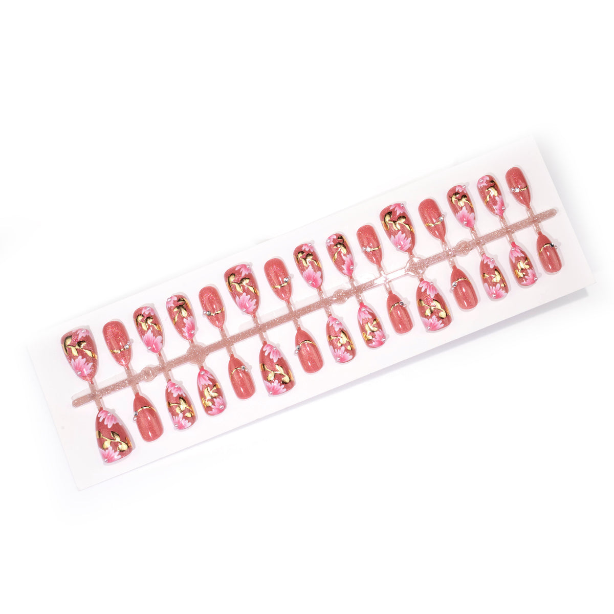 Verziertes Floral Press-On Nagelkunst-Set Brehn