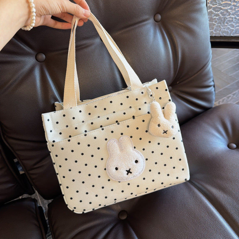 Canvas-Shopper mit Niedlichen Hasenapplikationen Brehn