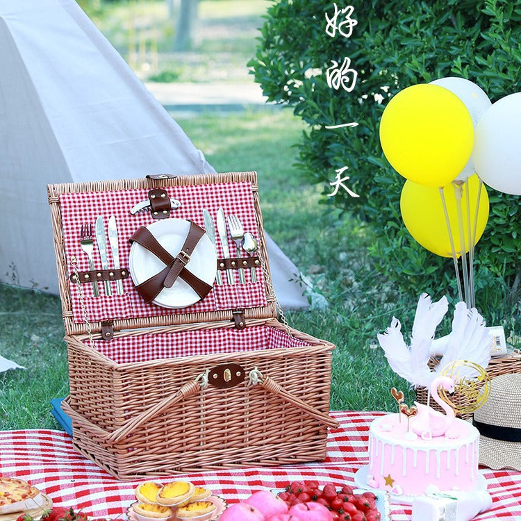 Damen Picknickkorb mit elegantem Geschirrset Brehn