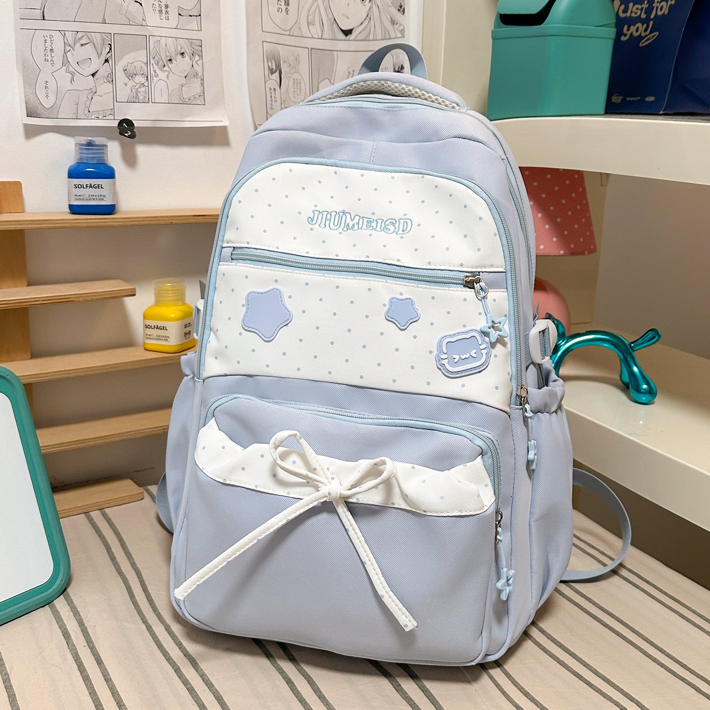 Stylischer gepunkteter lässiger Schul-Rucksack