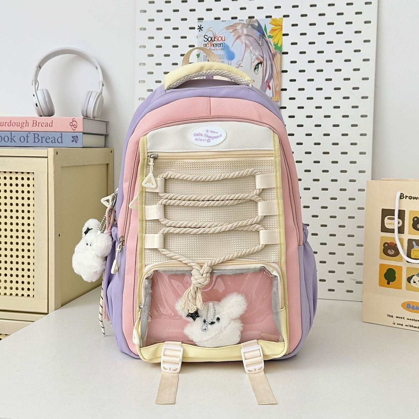 Multi-Funktionale Cartoon-Themen Rucksack mit niedlichen Accessoires