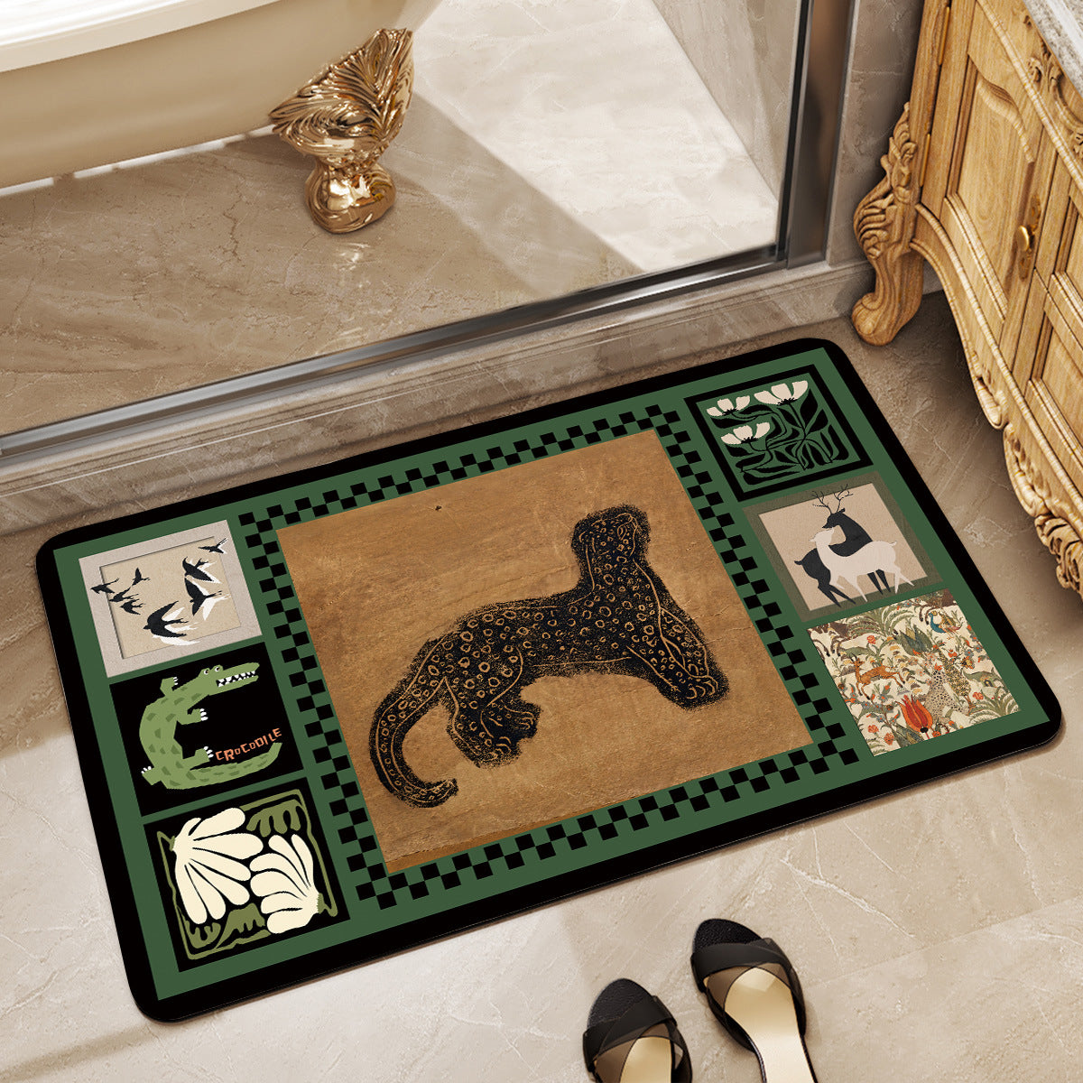 Dekorative Vintage-Muster Badematte Brehn