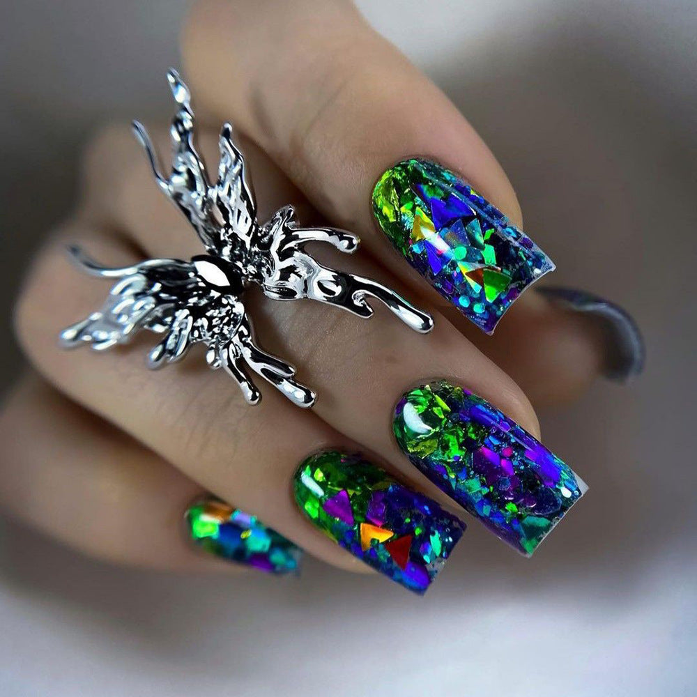 Kunstnägel mit Funkelndem Glitzer-Design und Holografischen Akzenten Brehn