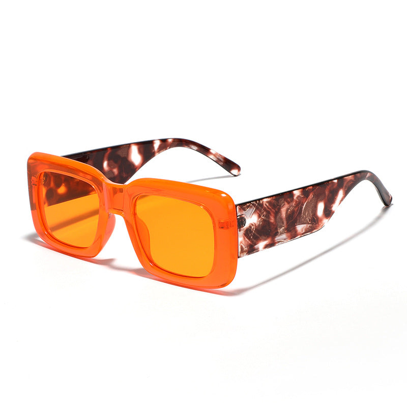 Damen moderne quadratische Sonnenbrille mit farblich abgestimmtem Muster Brehn