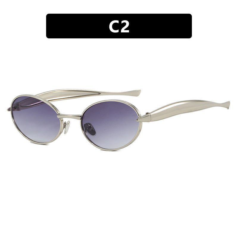 Damen modische Sonnenbrille mit ovalem Rahmen und funkelnden Details Brehn