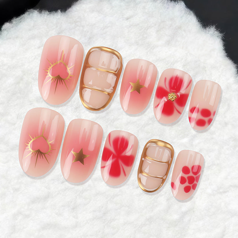 Floral Design Press-On Nail Art Set Brehn