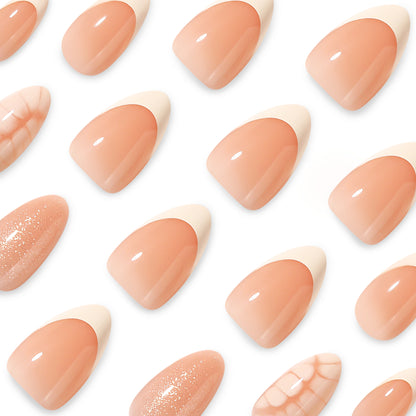 Kunstvolle Nagelverlängerungen mit schimmerndem Glitzer und einzigartigem Design Brehn