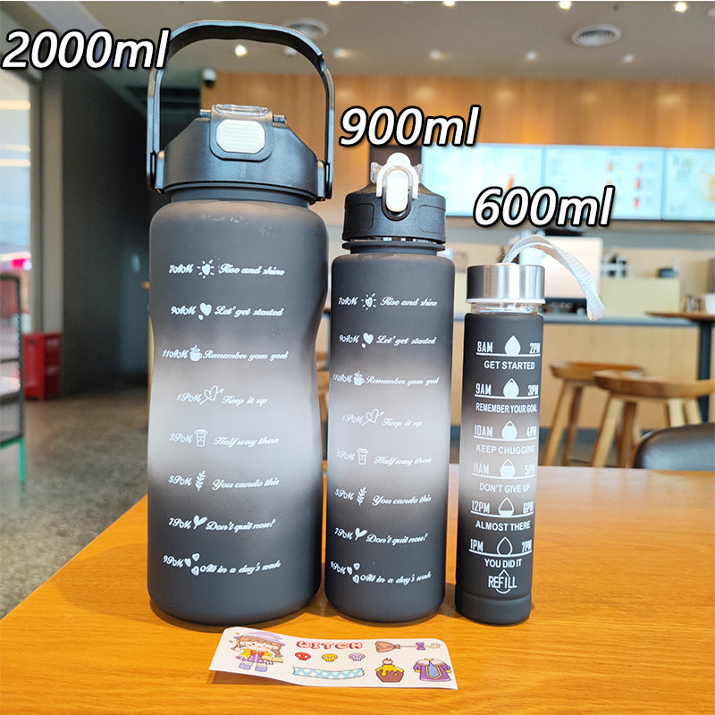 Damen ergonomische Wasserflasche mit Motivationsmarkierungen Brehn