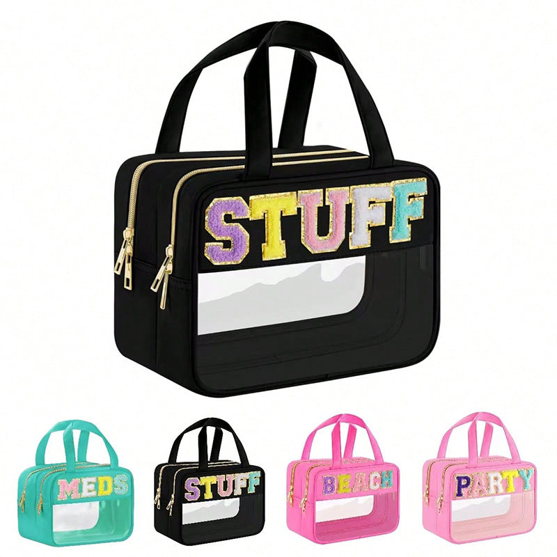 Durchsichtige Kosmetik-Organizer-Tasche mit Doppelreißverschluss Brehn