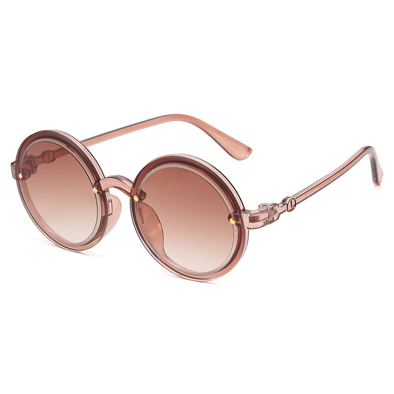 Damen Runde Sonnenbrille mit transparentem Rahmen Brehn
