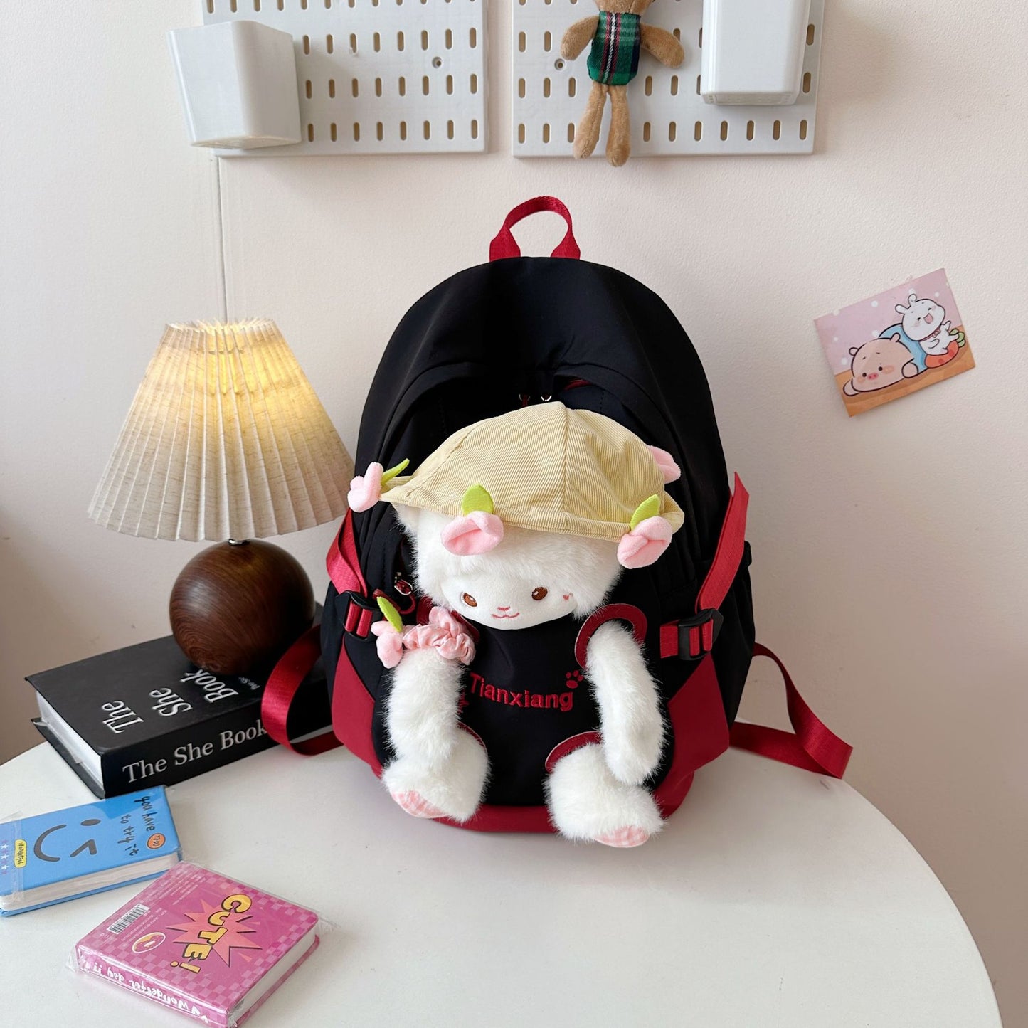 Rucksack mit Niedlichem Plüschmotiv und Praktischen Fächern Brehn
