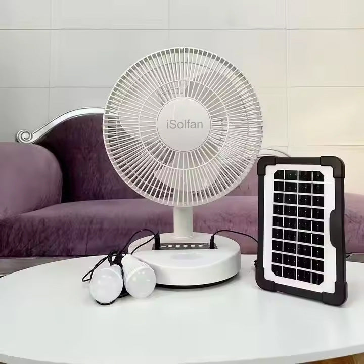 Damen Solarbetriebener Tischventilator mit Fernbedienung und variabler Geschwindigkeitsregelung Brehn