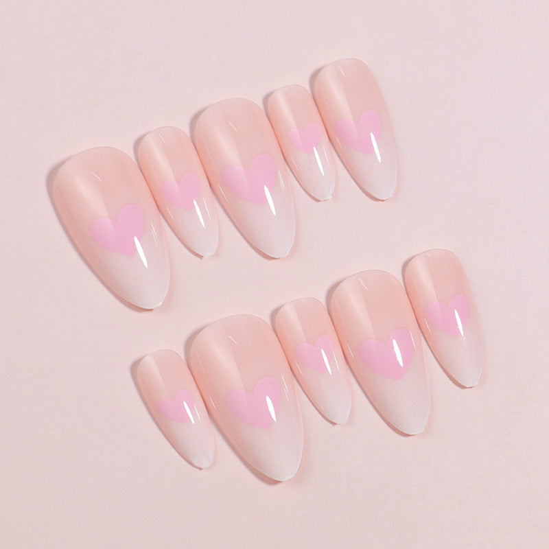 Herz-Akzent Press-On Nagelset Brehn
