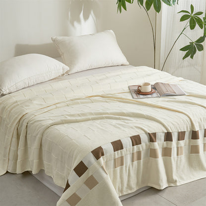 Oversized Texturiertes Baumwoll-Wurfdecke