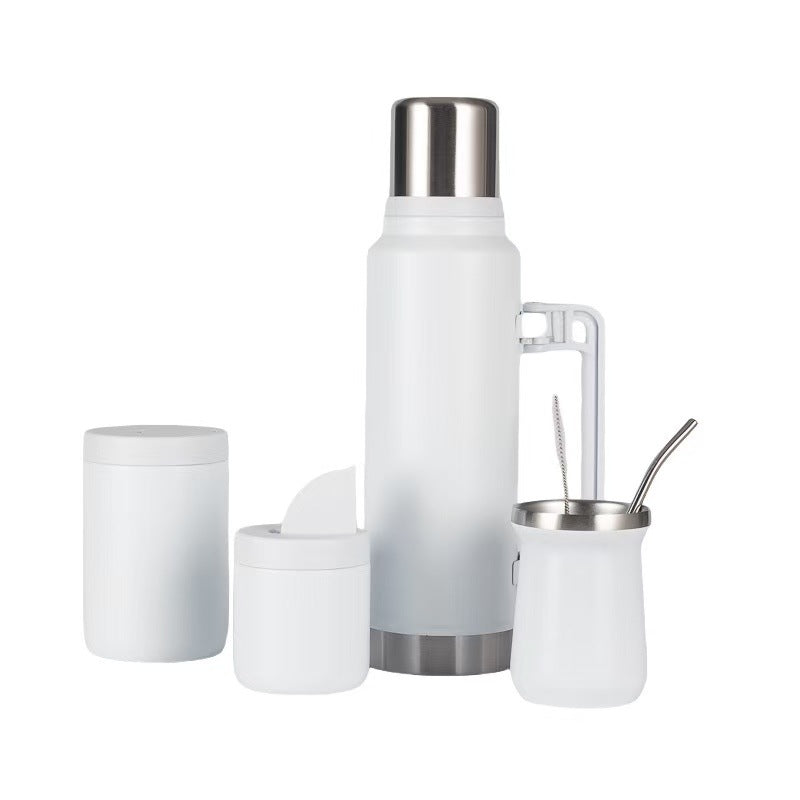 Damen Stilvolle Thermoskanne mit praktischem Trinkbecher Set Brehn