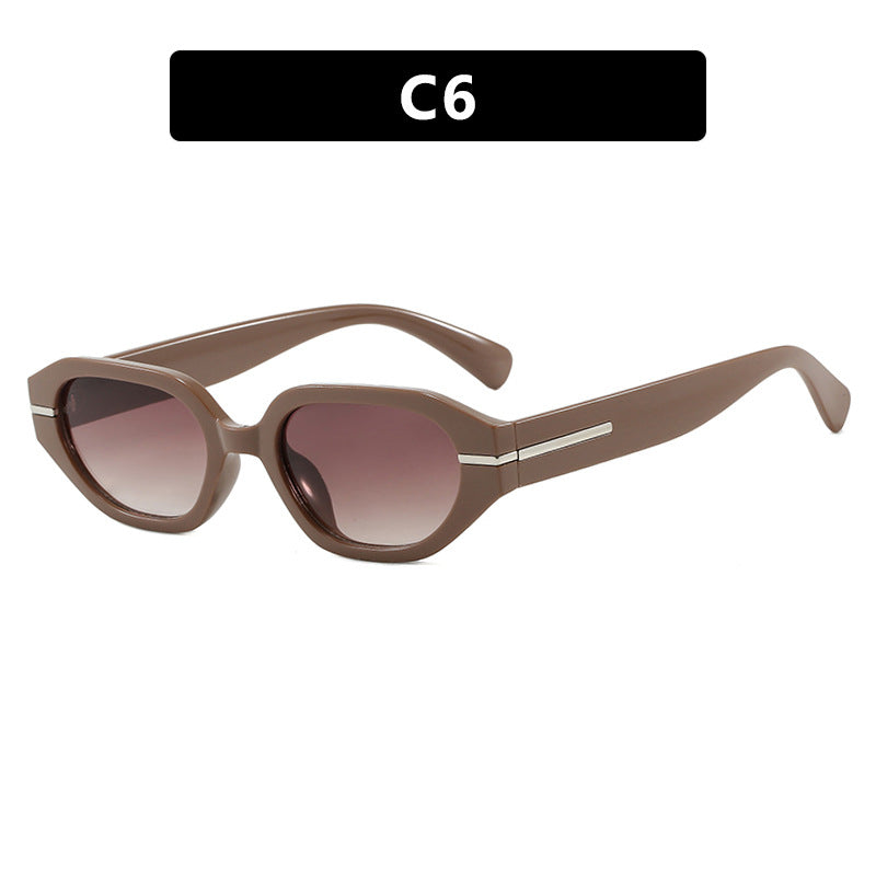 Damen stilvolle geometrische Sonnenbrille mit verspiegelten Gläsern und einzigartigem Rahmen Brehn