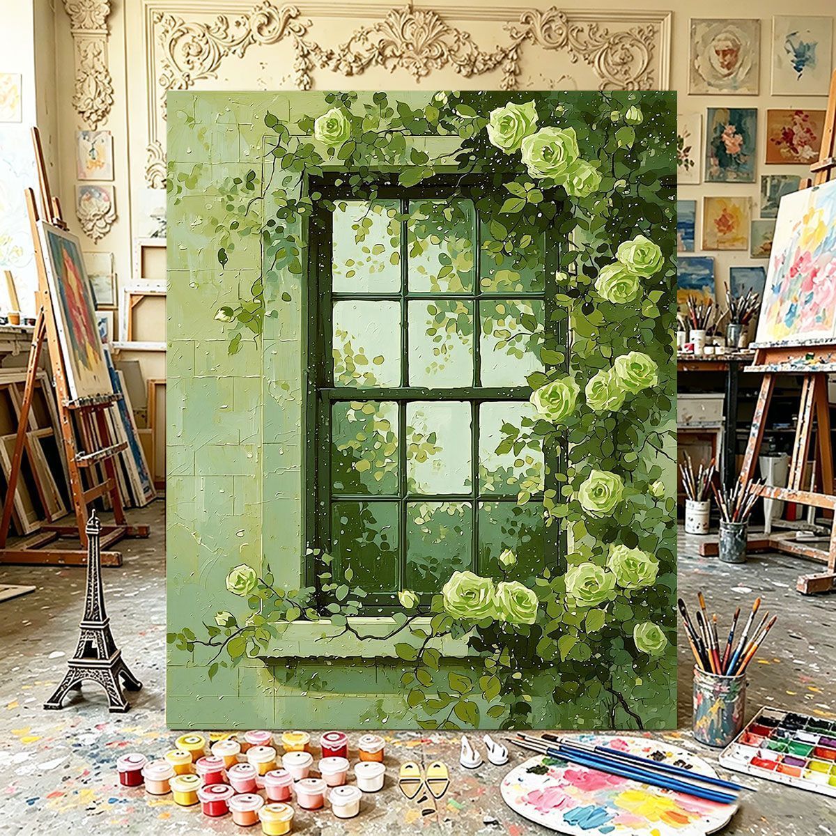 Botanische Fenster Leinwandkunst Brehn