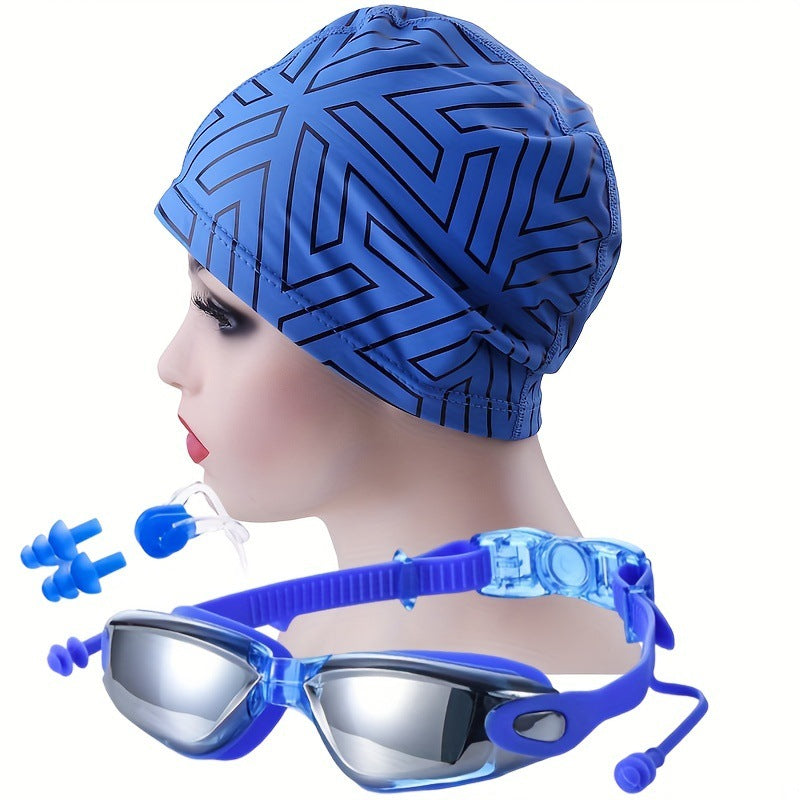 Schwimmsport Set mit Ergonomischer Schwimmbrille und Stylischer Badekappe Brehn